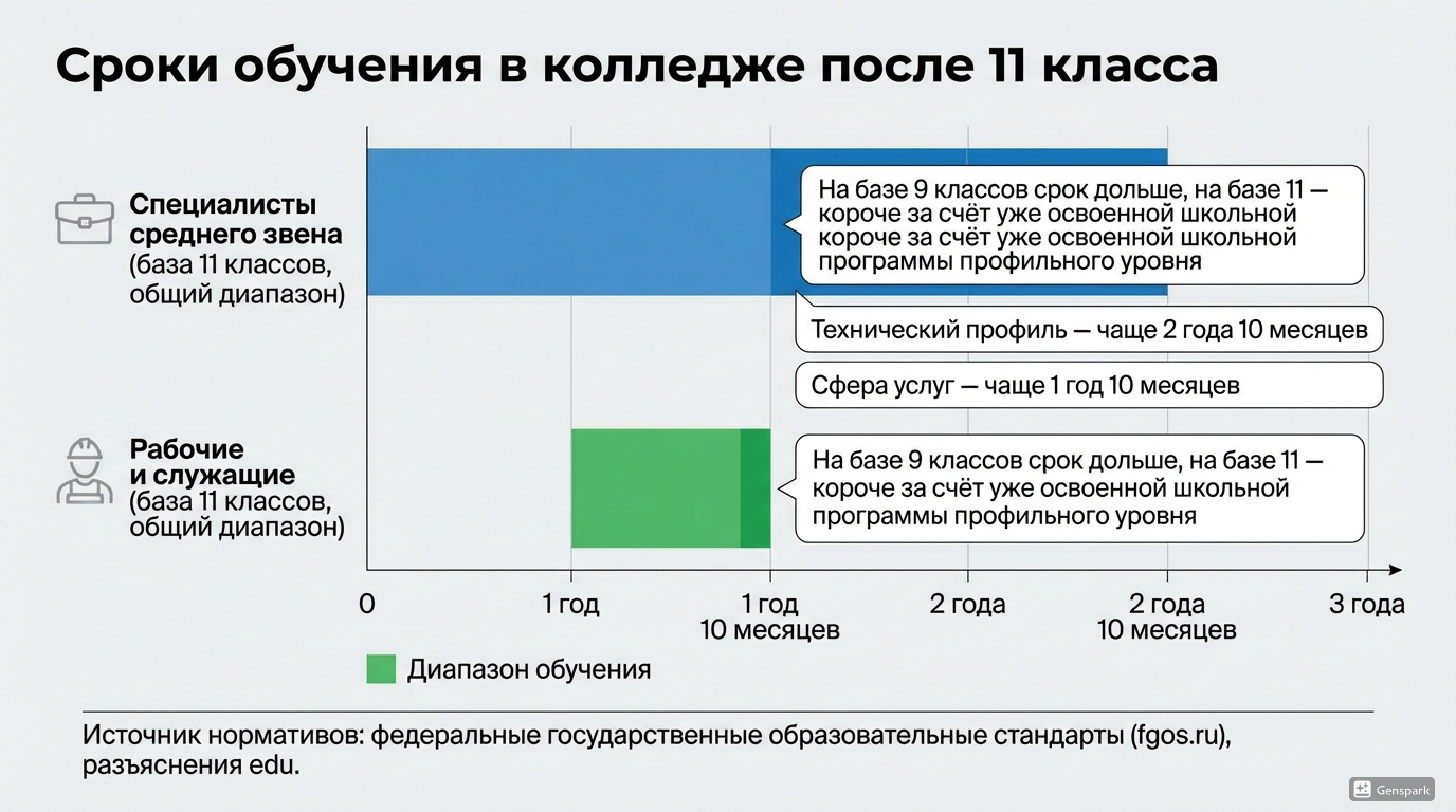 Сроки обучения после 11 класса